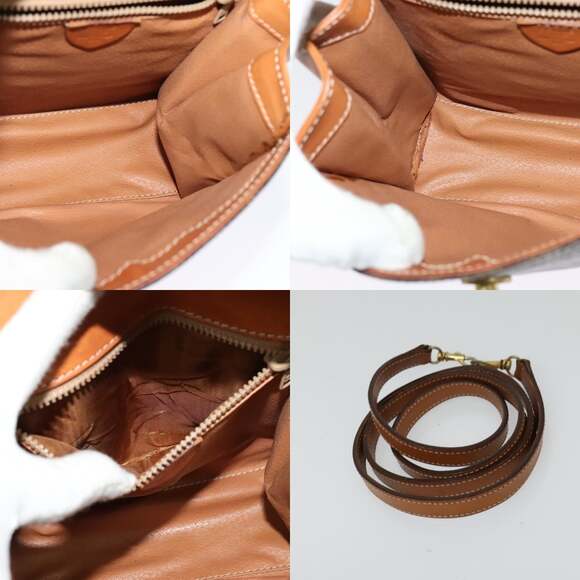 CELINE Macadam Canvas Hand Bag Pvc Leather Brown Gold - Picture 12 of 12